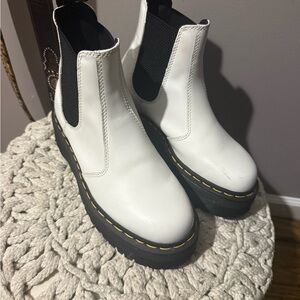 Dr. Martens White and Black Ankle Boots